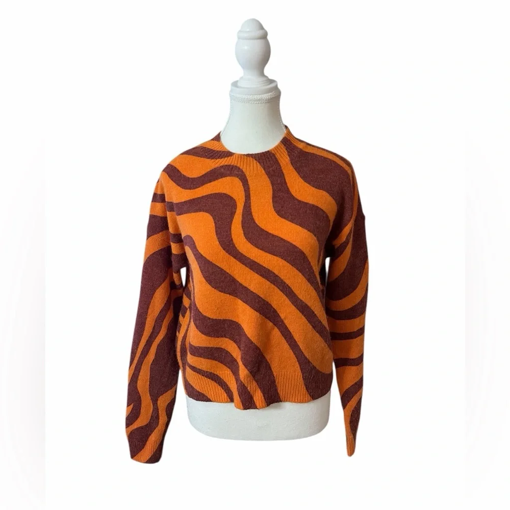 Zara - Jacquard Psychedelic Knit Wool Blend Sweater - Picture 6 of 13
